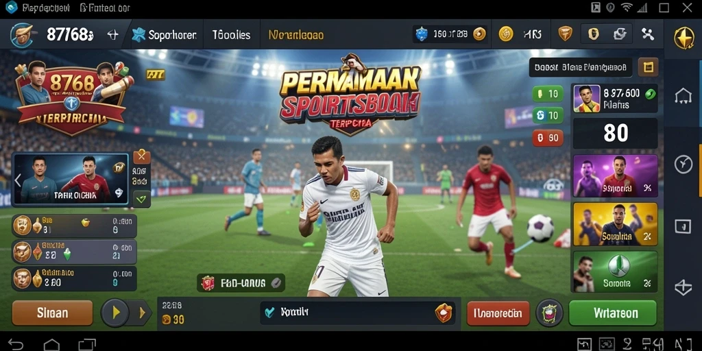 Tampilan utama aplikasi 8768 yang menampilkan opsi taruhan Sportsbook.