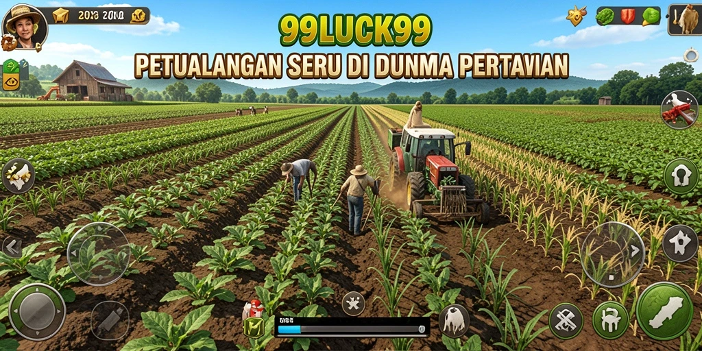 Tampilan screenshot 99LUCK99 yang menunjukkan aktivitas bertani.