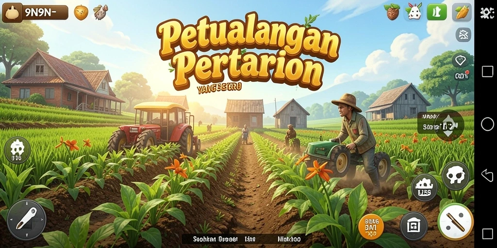 Gameplay menarik 9N9N dengan kegiatan bertani yang seru.