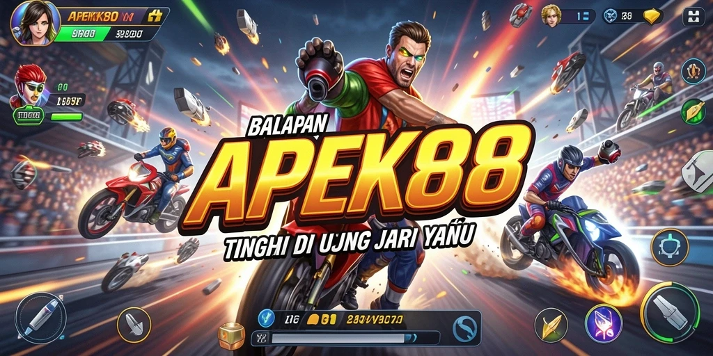 Tampilan aksi balap menegangkan dalam APEK88.