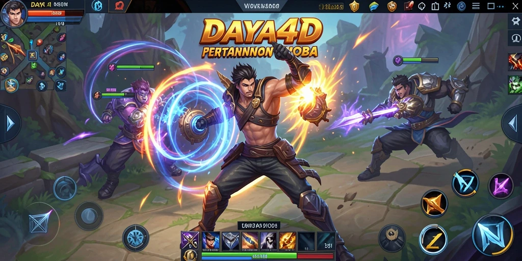 Tangkapan layar DAYA4D menampilkan pertarungan epik di arena MOBA.