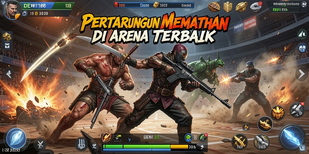 Gameplay DEWI188 menampilkan pertarungan yang intens dan seru.