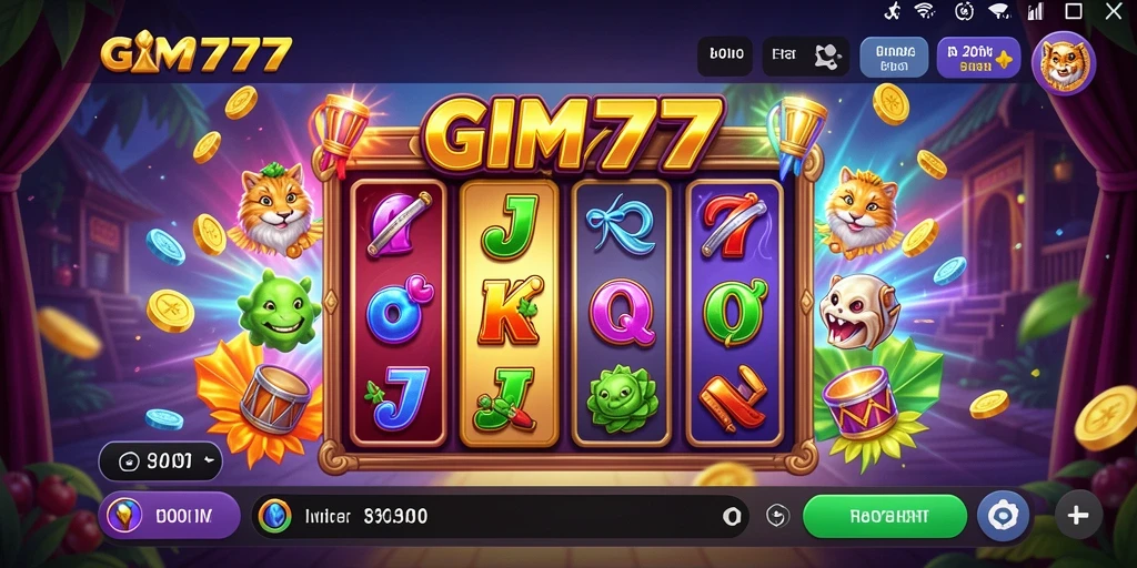 Screenshot utama GIM777 menunjukkan gameplay Slot yang menarik dan penuh warna.