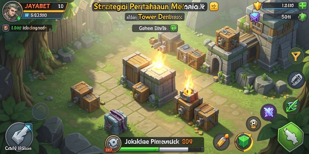 Screenshot JAYABET menunjukkan aksi strategis di medan pertahanan.