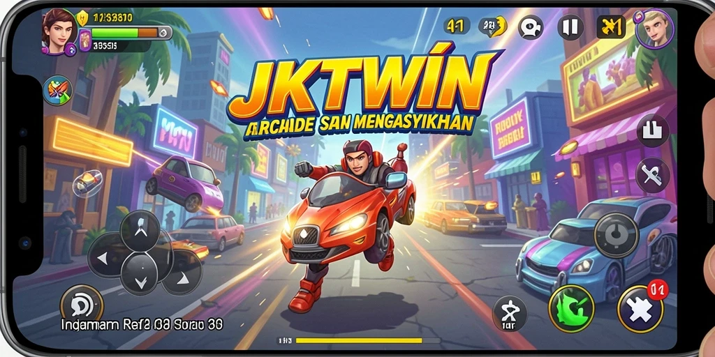 Screenshot JKTWIN menampilkan aksi seru dan gameplay Arcade yang menantang.