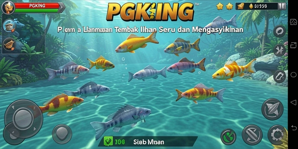 Gameplay PGKING menampilkan aksi menembak ikan yang mengasyikkan.