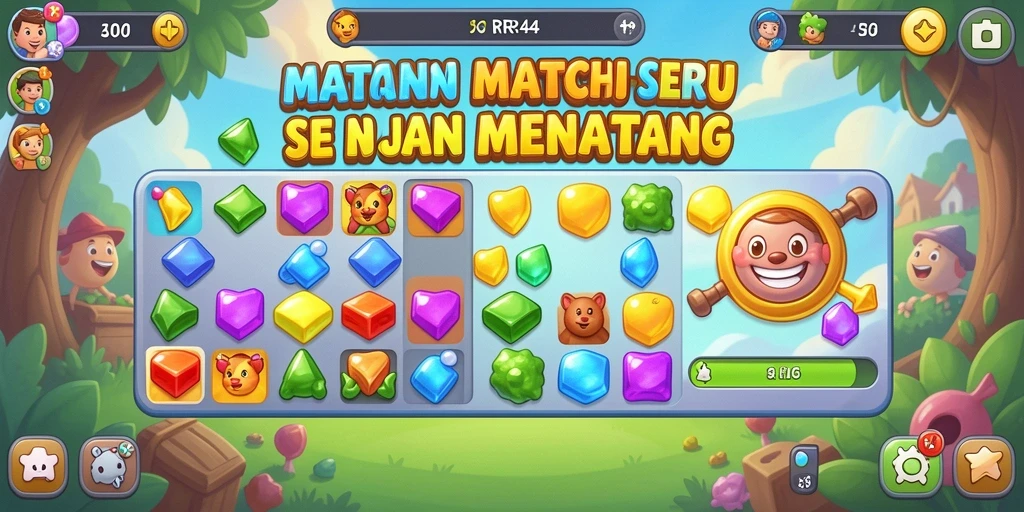 Tampilan gameplay menarik dari game Match-3 RR44.