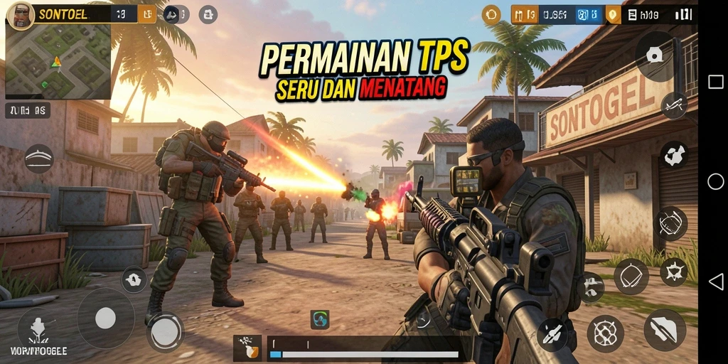 Screenshot SONTOGEL menunjukkan aksi seru dalam permainan TPS.