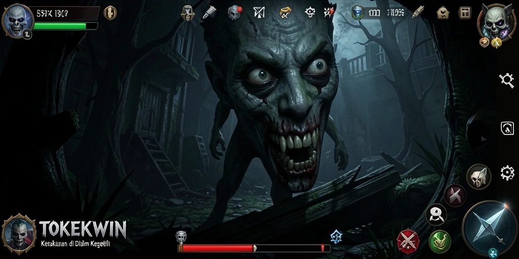 Screenshot menampilkan gameplay menakutkan di TOKEKWIN.