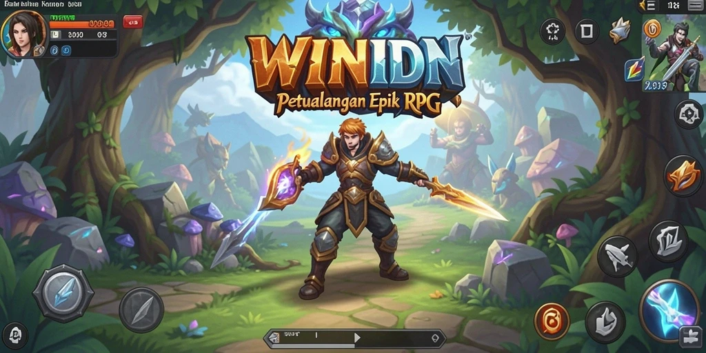 Tampilan gameplay WINIDN yang epik dan mendebarkan.