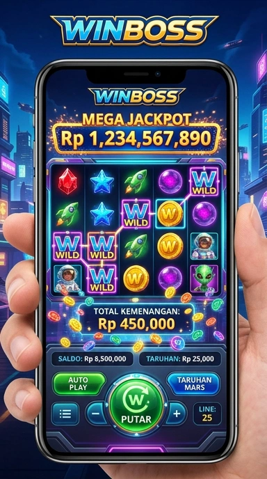 Screenshot aplikasi winboss dengan berbagai pilihan APK.